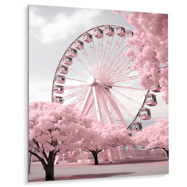 Ebern Designs " Pink Ferris Wheel Magical Spin I " Wayfair